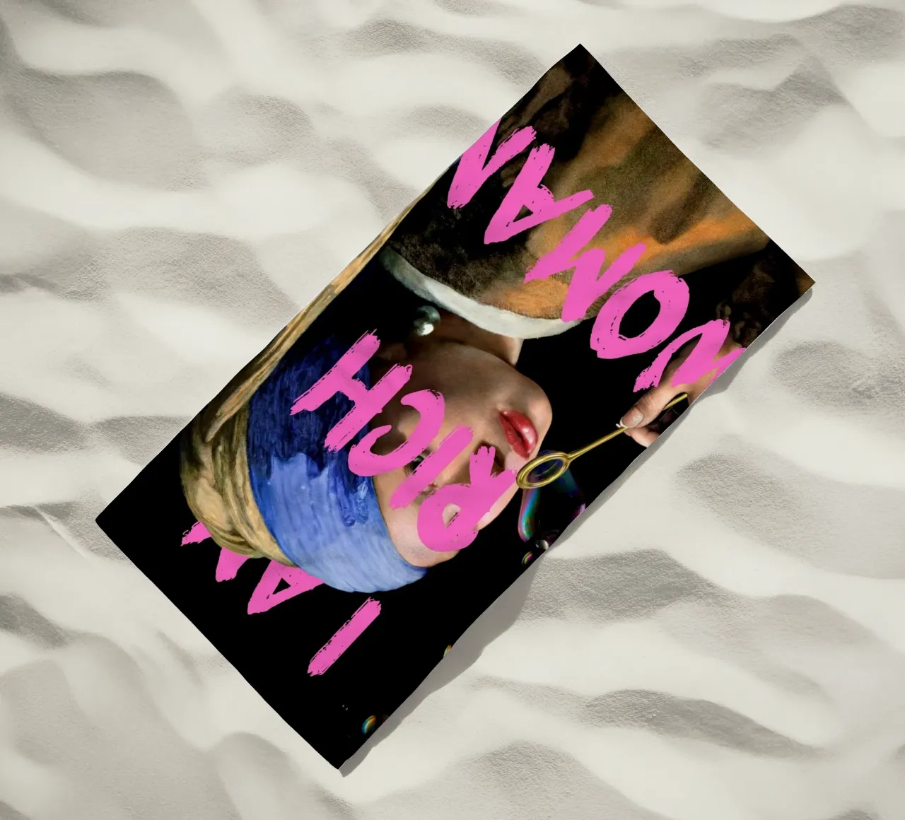 "Donna ricca con perla" - Vermeer Remix, Pop Art, Lusso, Pi telo mare da NorwesClub