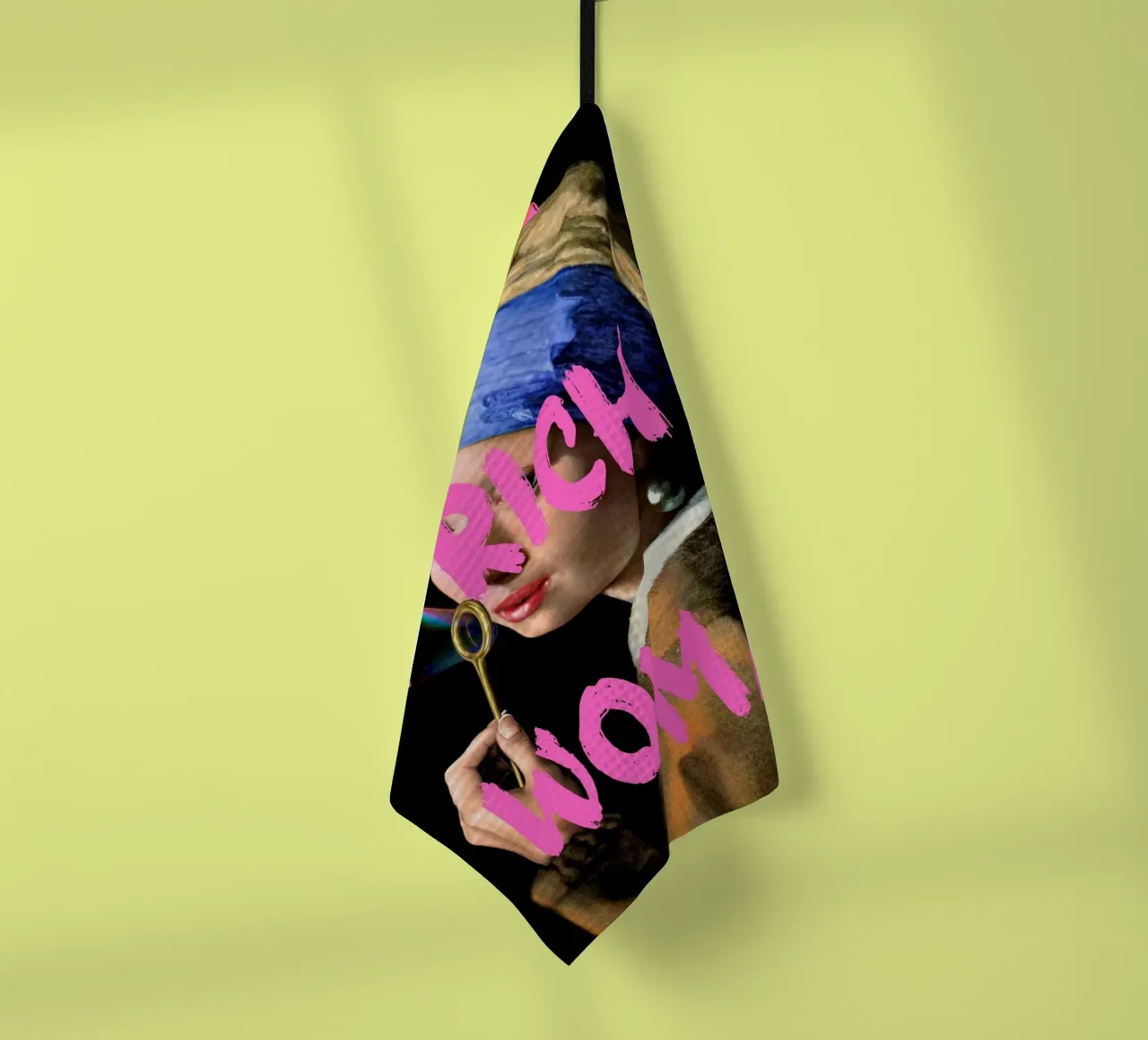 "Donna ricca con perla" - Vermeer Remix, Pop Art, Lusso, Pi canovaccio da cucina da NorwesClub