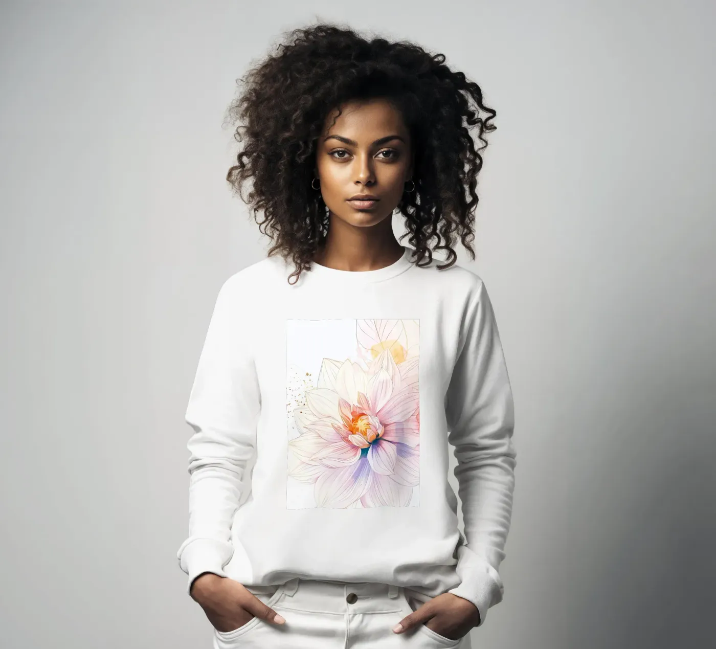 Flowers pattern sweatshirt by Justyna Jaszke JBJart