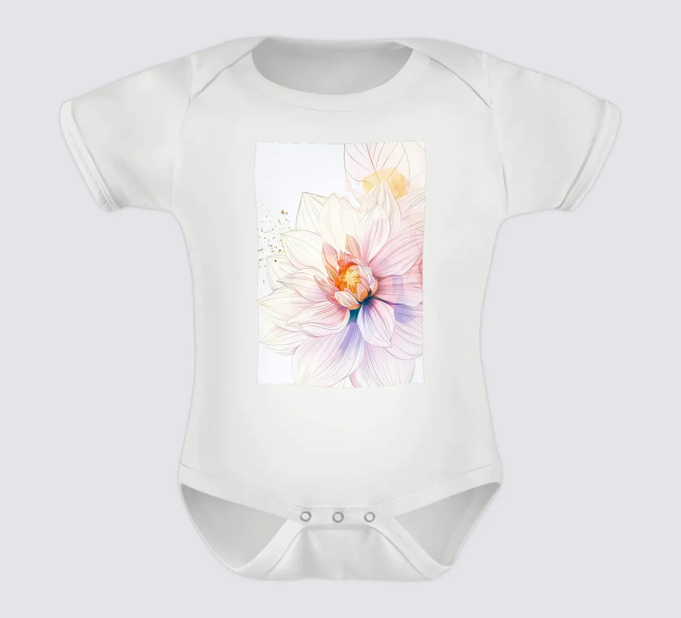 Bloemen patroon babyrompertje korte mouwen van Justyna Jaszke JBJart