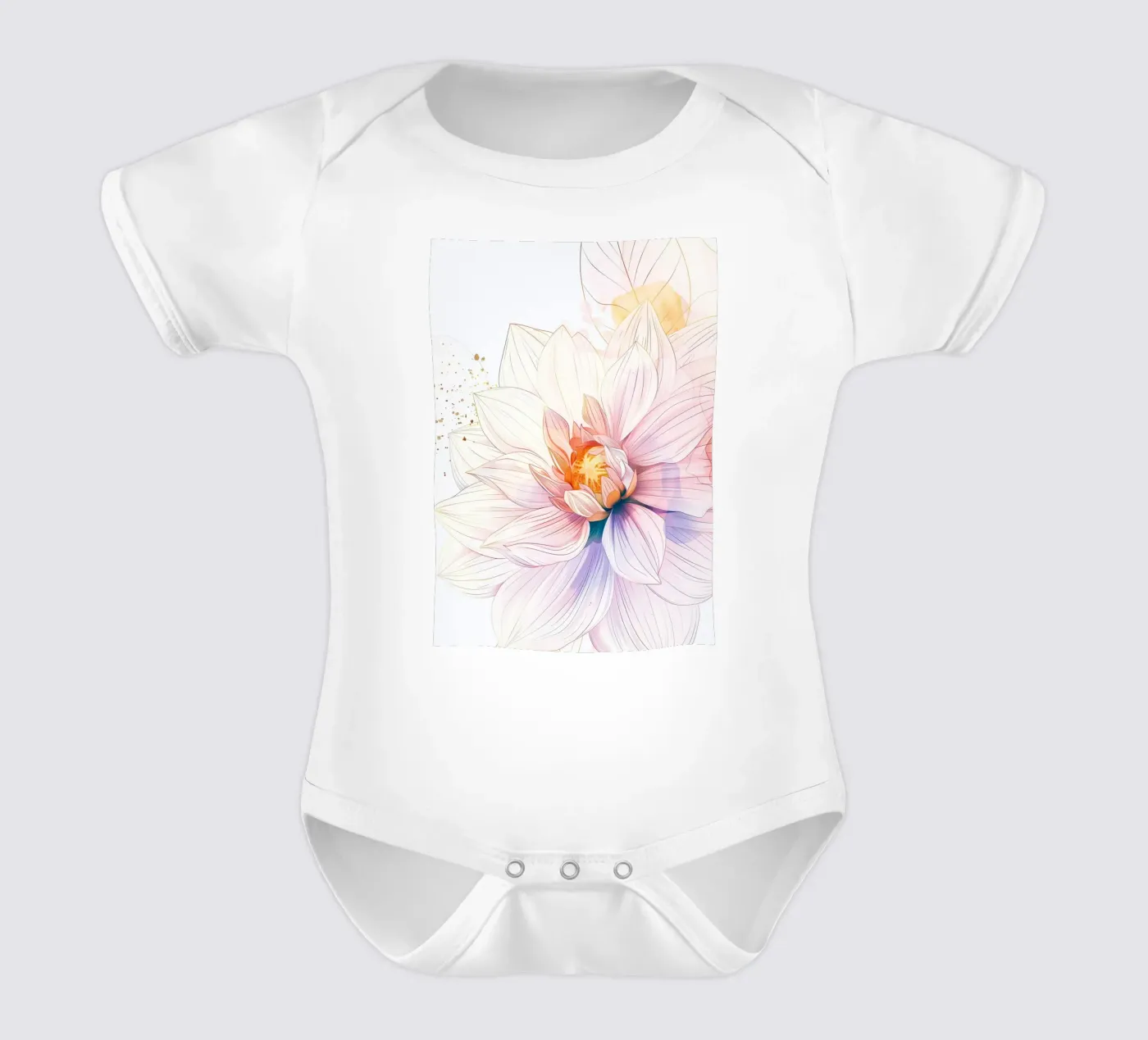 Bloemen patroon babyrompertje korte mouwen van Justyna Jaszke JBJart