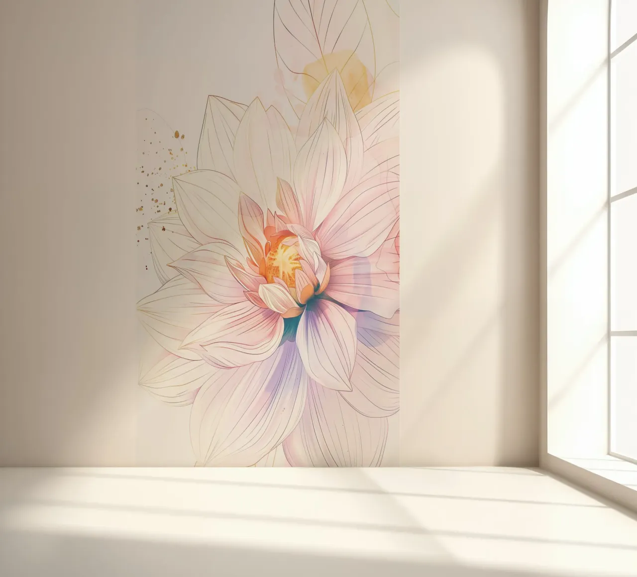 Bloemen patroon fotobehang van Justyna Jaszke JBJart