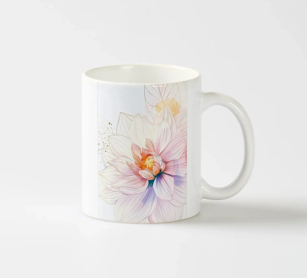 Flowers pattern ceramic mug by Justyna Jaszke JBJart