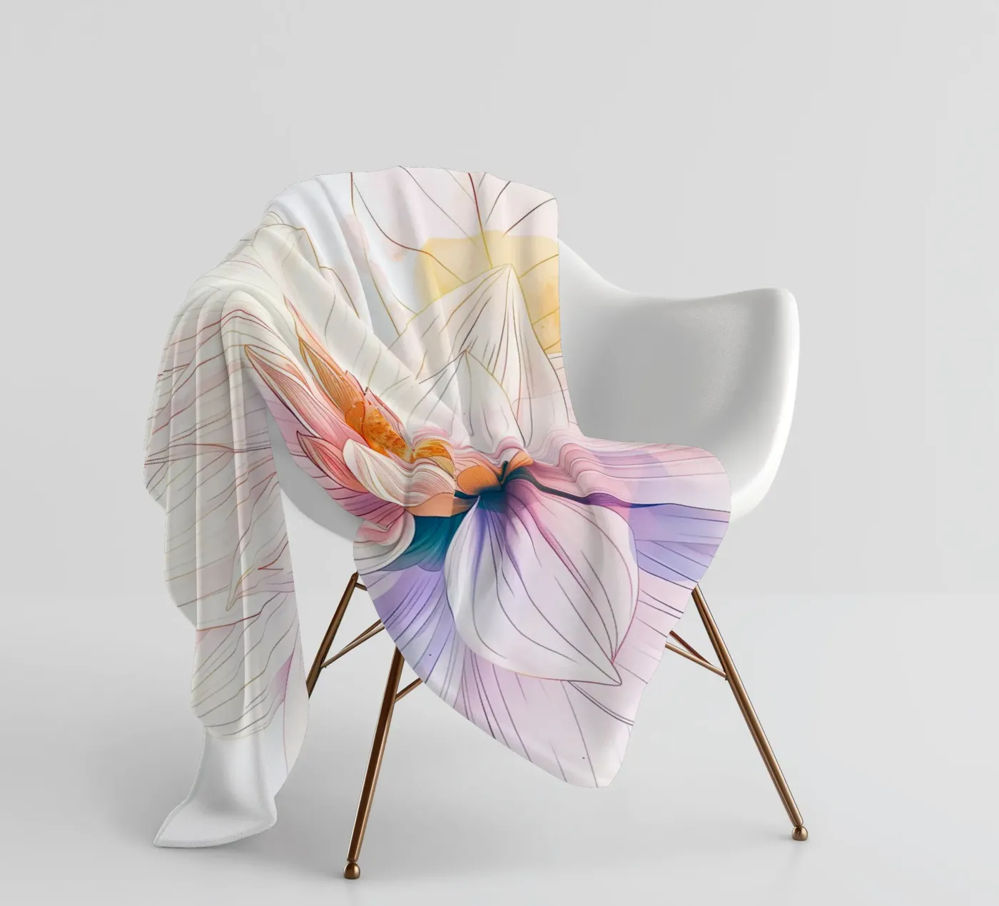 Flowers pattern plaid polaire de Justyna Jaszke JBJart