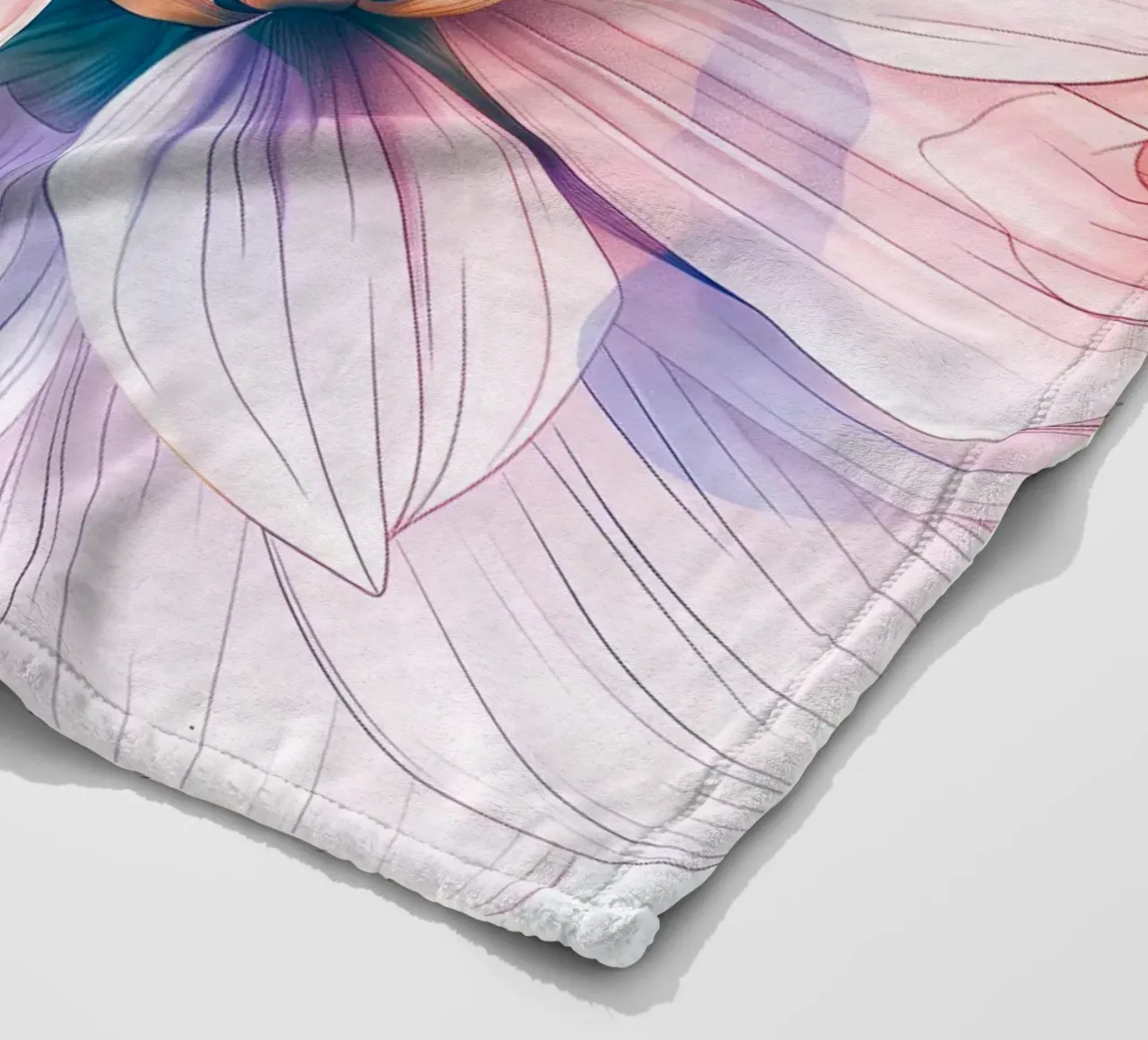 Flowers pattern fleece blanket by Justyna Jaszke JBJart