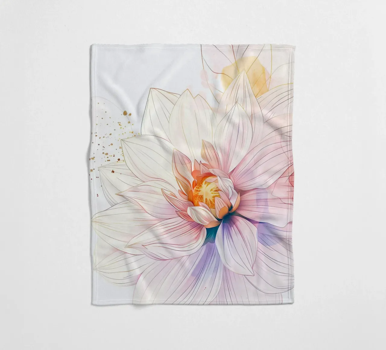 Flowers pattern fleece blanket by Justyna Jaszke JBJart