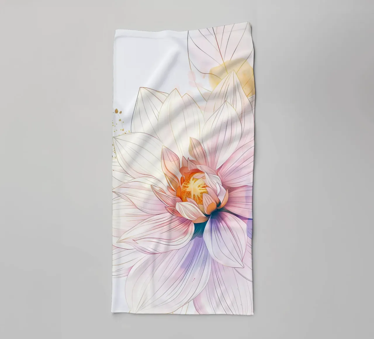 Bloemen patroon badhanddoek van Justyna Jaszke JBJart