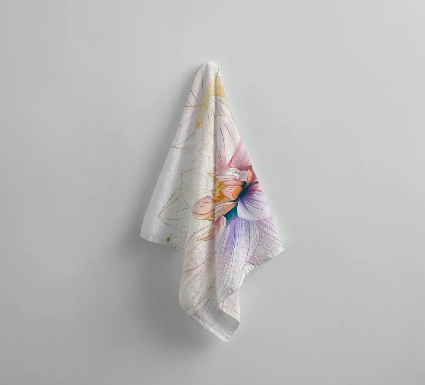 Flowers pattern towel by Justyna Jaszke JBJart