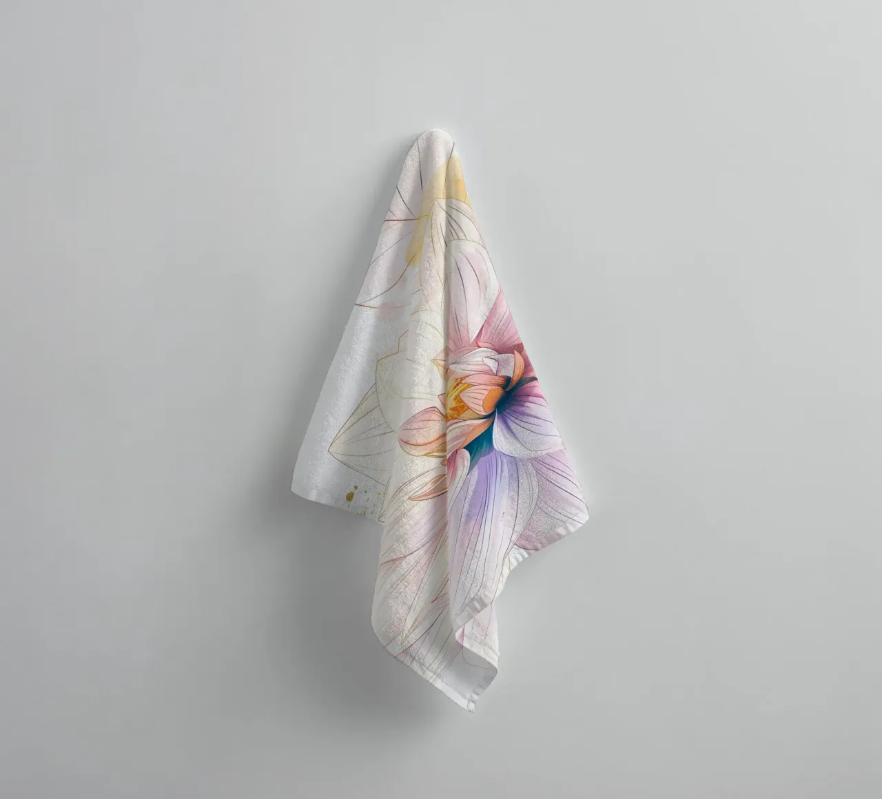 Bloemen patroon badhanddoek van Justyna Jaszke JBJart