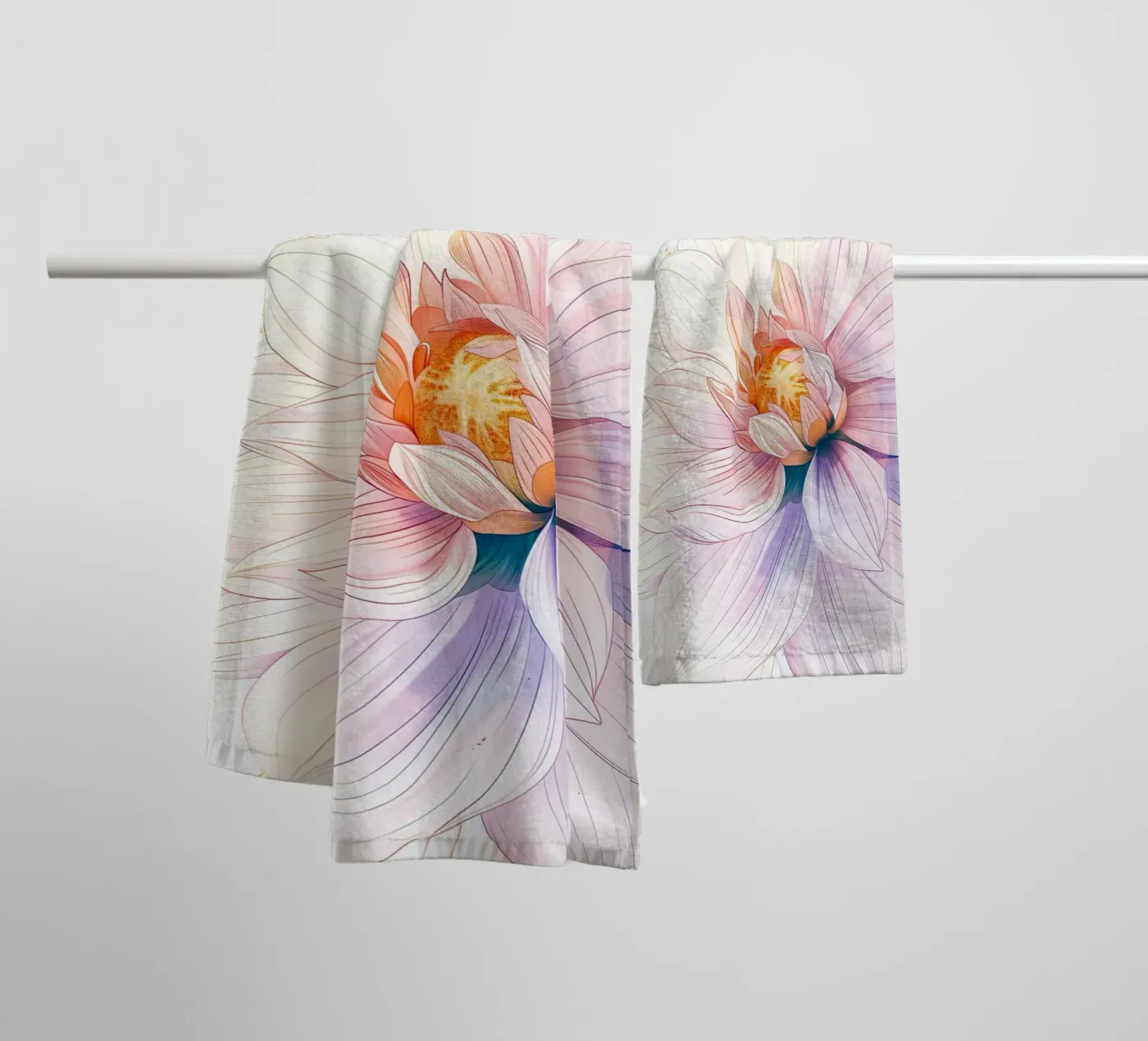 Flowers pattern towel by Justyna Jaszke JBJart