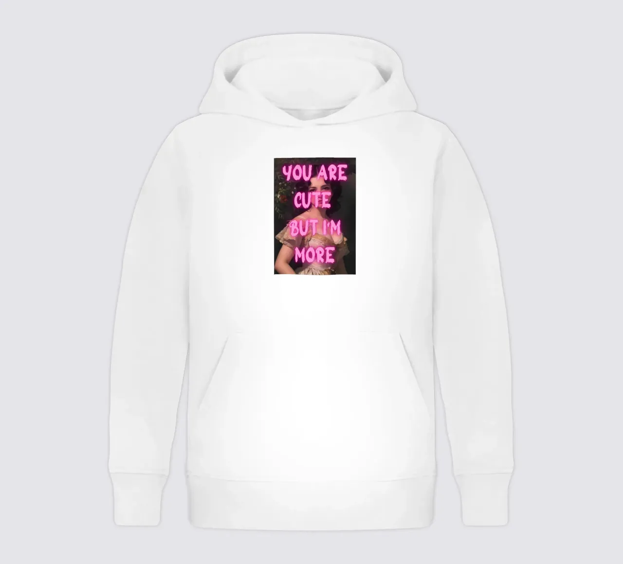 "Cute But More" - Pop Art, Remix classico, Empowerment, Trend felpa bambino con cappuccio da NorwesClub