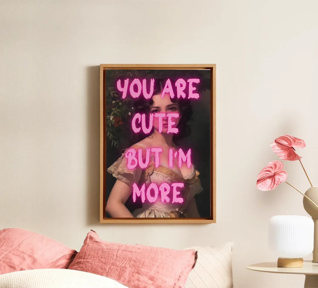 "Cute But More" - Pop Art, Remix classico, Empowerment, Trend tela da NorwesClub