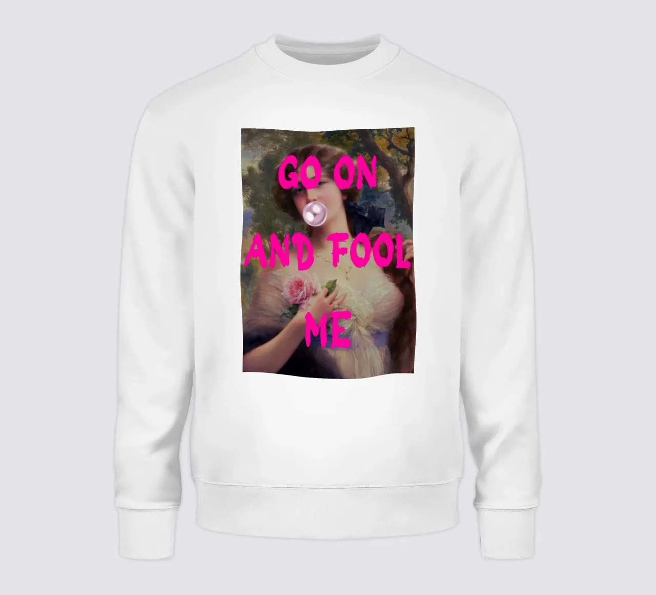 "Go On and Fool Me" - Pop Art, Remix classico, giocoso, rosa felpa da NorwesClub