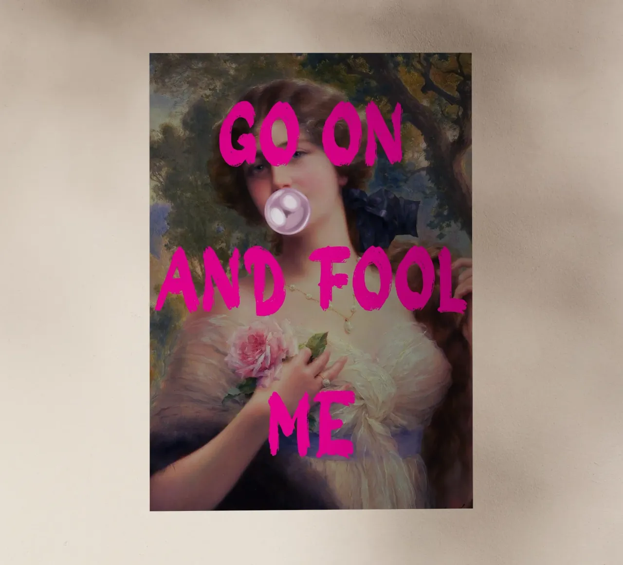 "Go On and Fool Me" - Pop Art, Remix classico, giocoso, rosa pellicola backlit da NorwesClub
