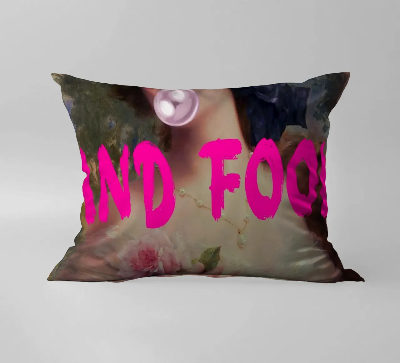 "Go On and Fool Me" - Pop Art, Remix classico, giocoso, rosa cuscino da NorwesClub