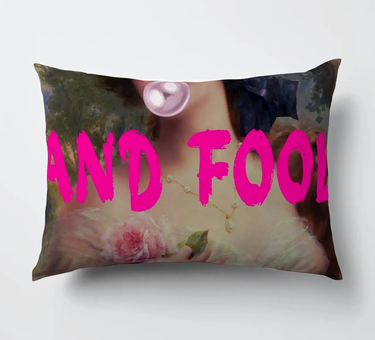 "Go On and Fool Me" - Pop Art, Remix classico, giocoso, rosa cuscino da NorwesClub