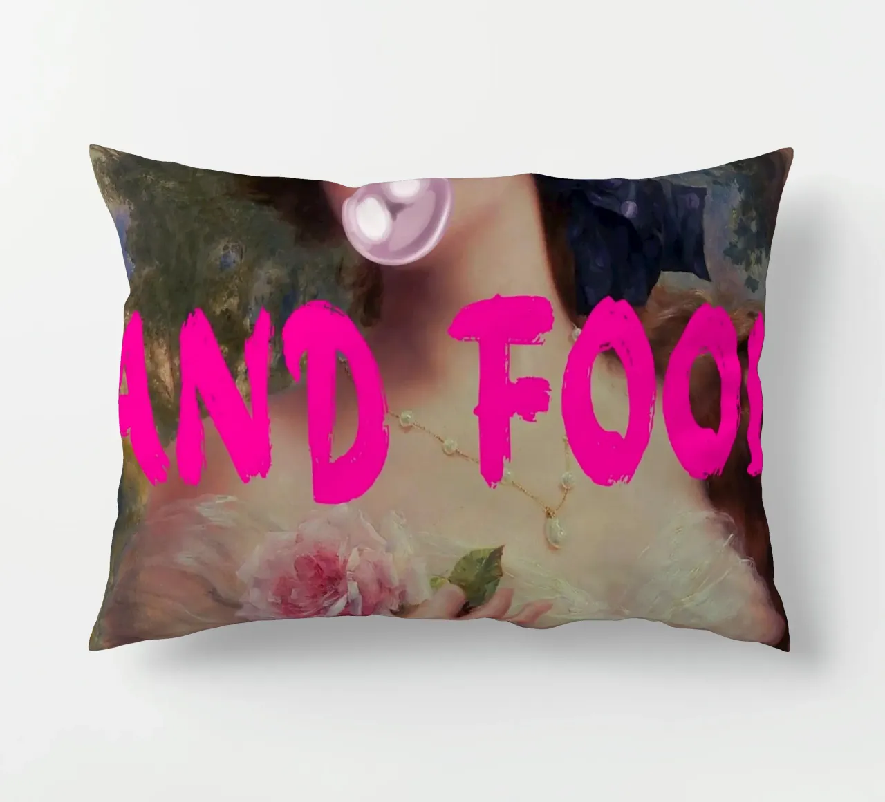 "Go On and Fool Me" - Pop Art, Remix classico, giocoso, rosa cuscino da NorwesClub