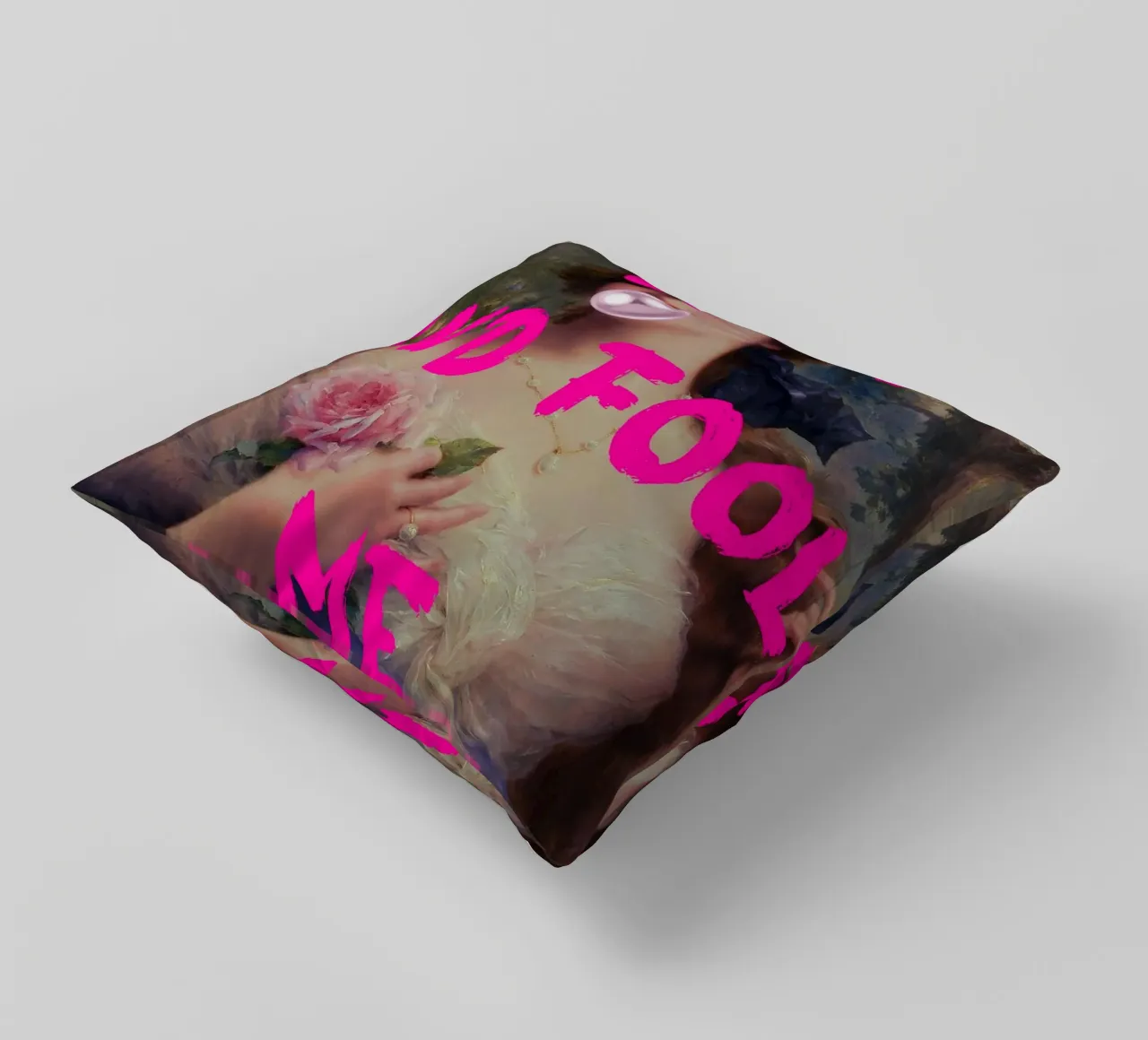 "Go On and Fool Me" - Pop Art, Remix classico, giocoso, rosa cuscino da NorwesClub