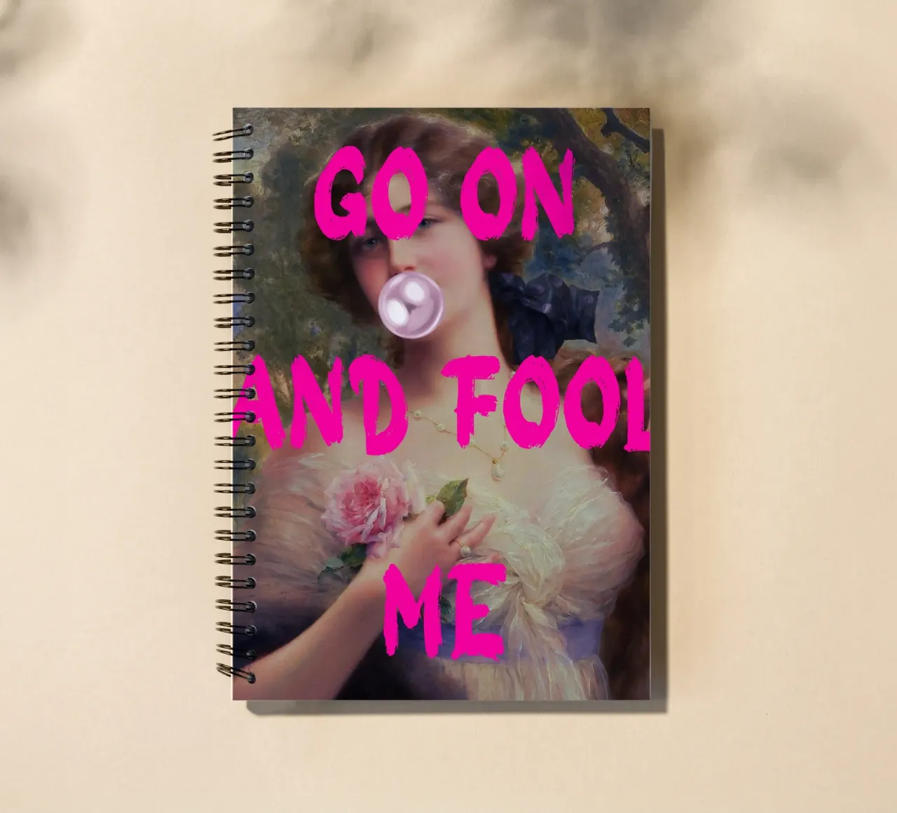 "Go On and Fool Me" - Pop Art, Remix classico, giocoso, rosa diario ad anelli da NorwesClub