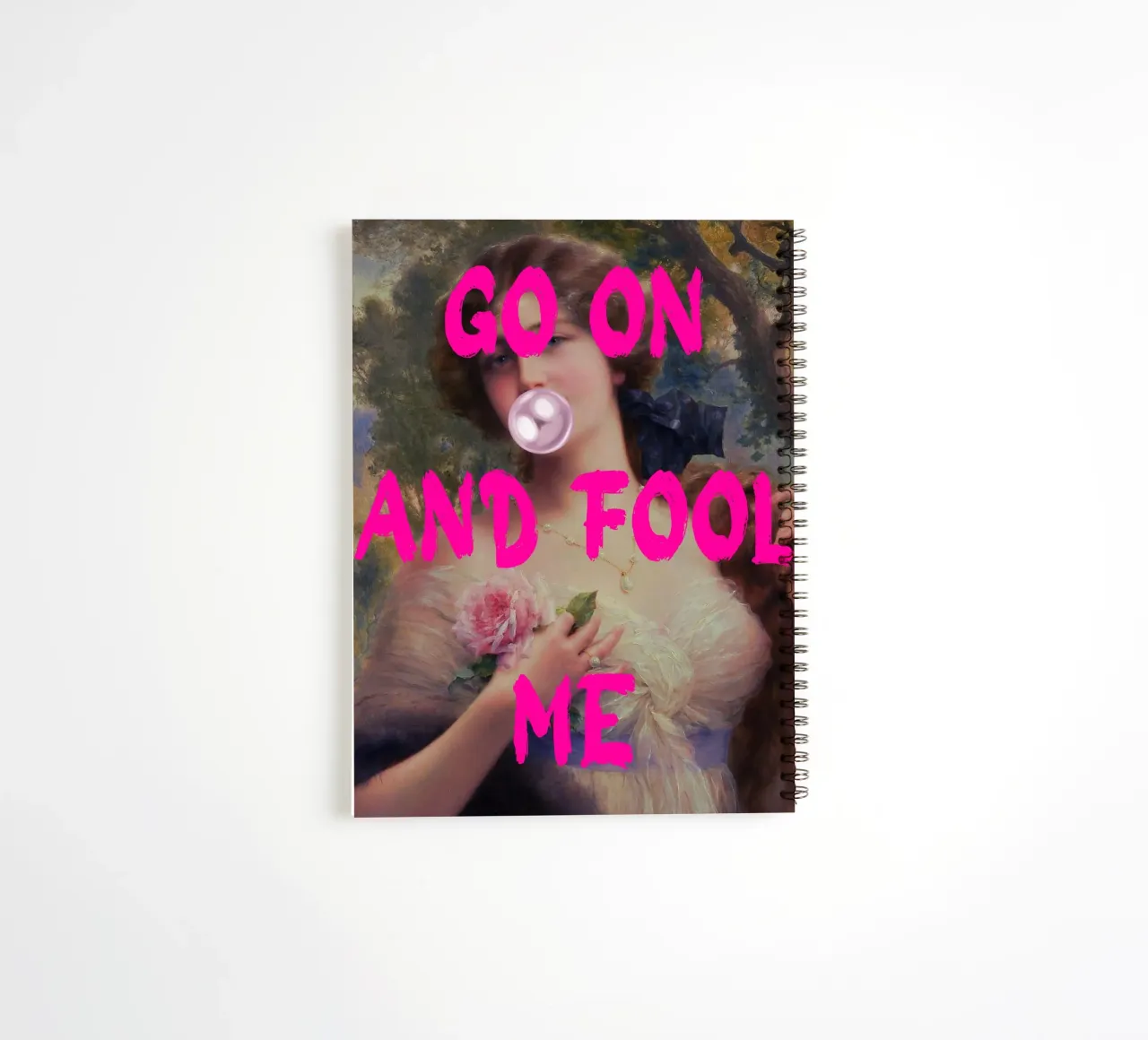 "Go On and Fool Me" - Pop Art, Remix classico, giocoso, rosa diario ad anelli da NorwesClub