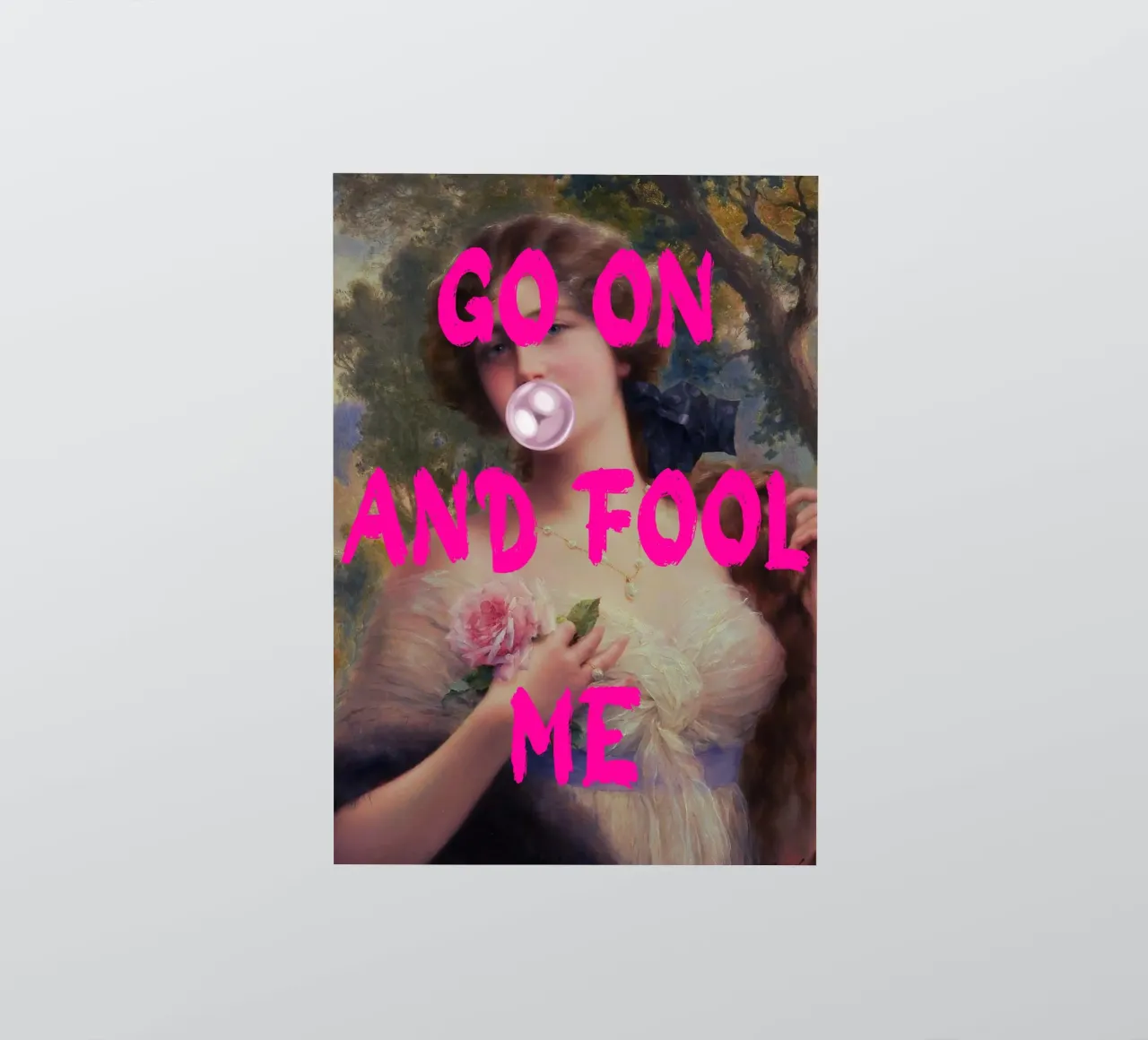 "Go On and Fool Me" - Pop Art, Remix classico, giocoso, rosa adesivo da NorwesClub
