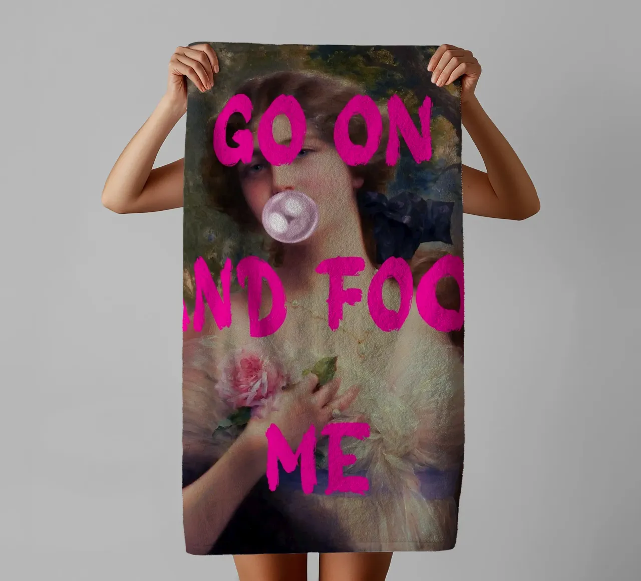 "Go On and Fool Me" - Pop Art, Remix classico, giocoso, rosa asciugamano da bagno da NorwesClub