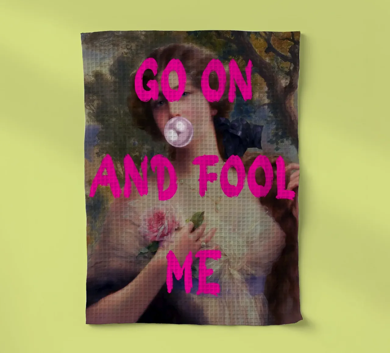 "Go On and Fool Me" - Pop Art, Remix classico, giocoso, rosa canovaccio da cucina da NorwesClub