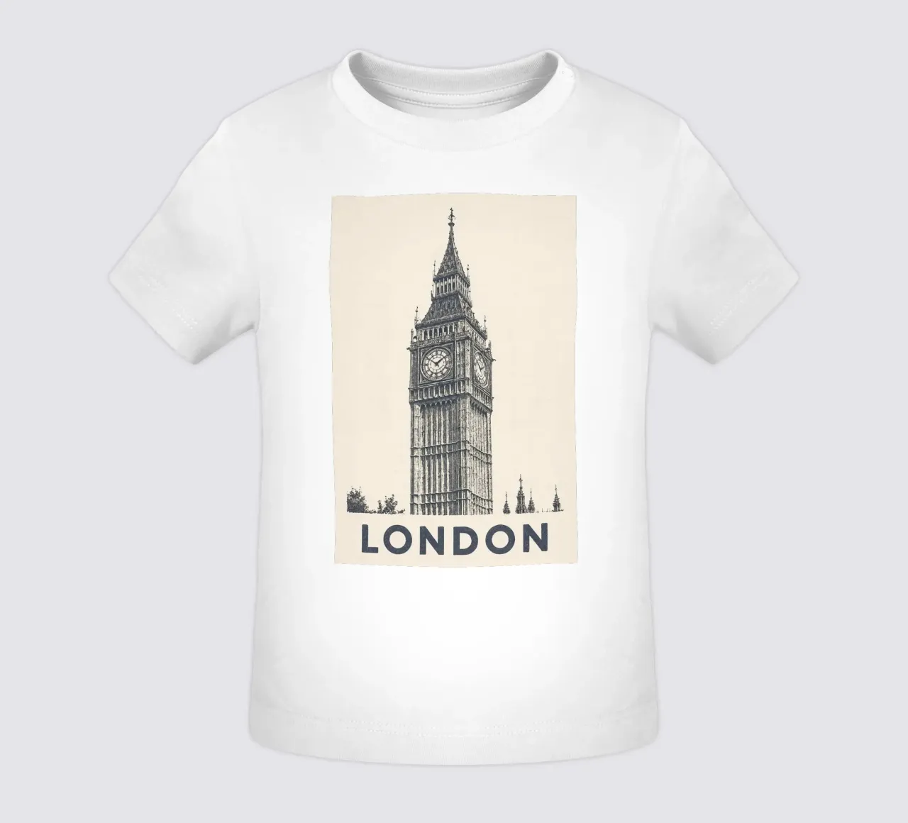 London – Big Ben Print - Linocut Series Baby T-Shirt von Studio Mooodz