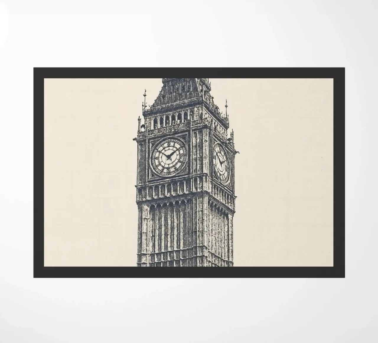 London – Big Ben Print - Linocut Series zerbino da Studio Mooodz