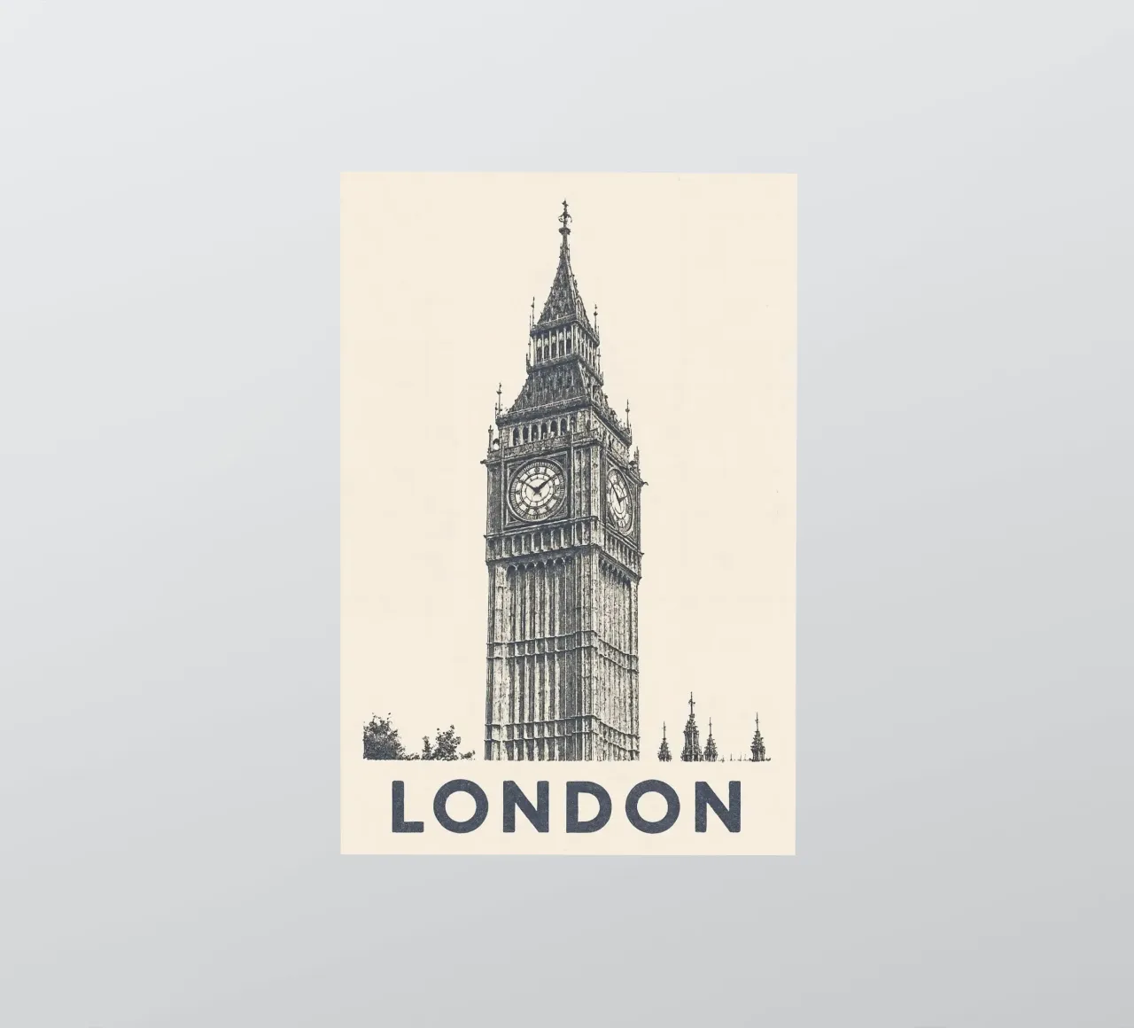 London – Big Ben Print - Linocut Series Sticker von Studio Mooodz