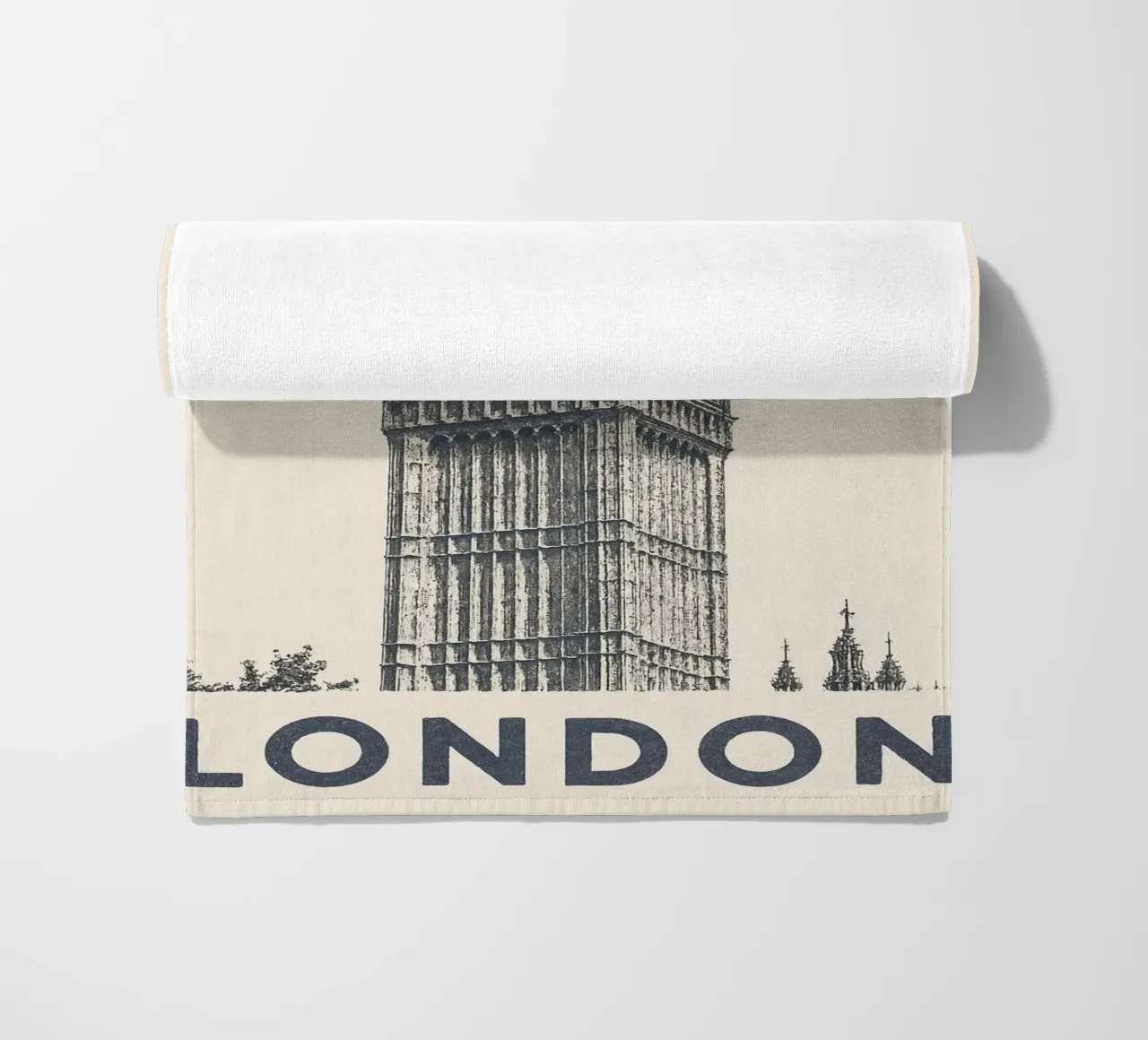 London – Big Ben Print - Linocut Series telo mare da Studio Mooodz