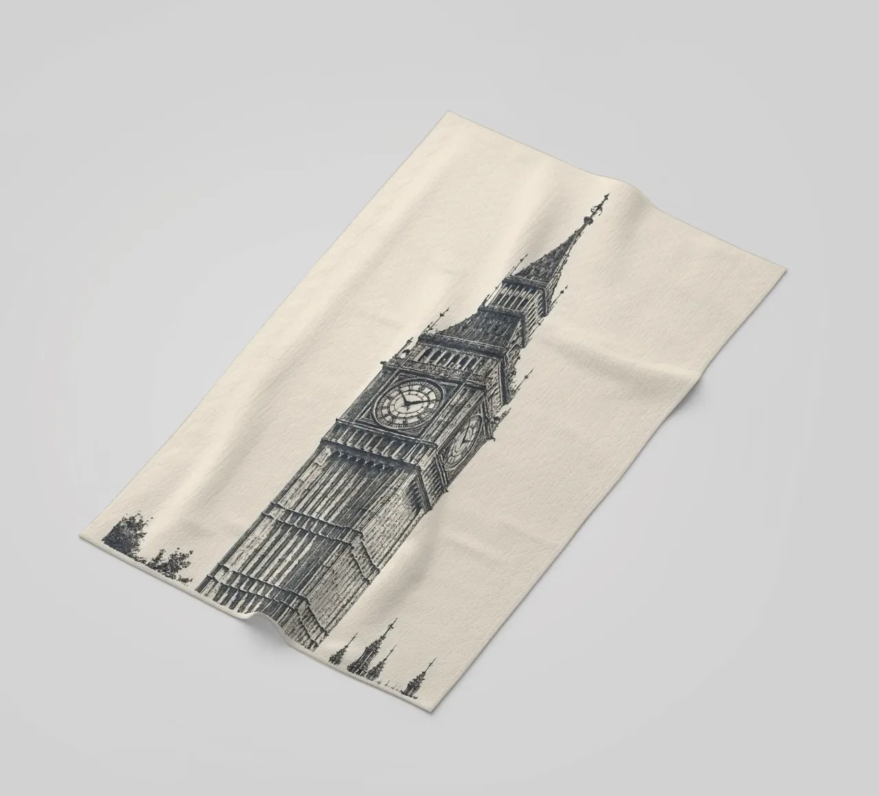 London – Big Ben Print - Linocut Series telo mare da Studio Mooodz