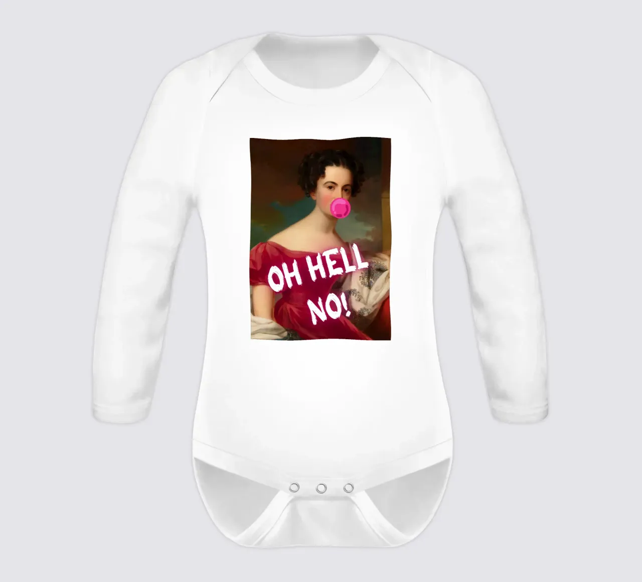 "Oh Hell No!" - Pop Art, Remix classico, Umoristico, Ribelle body neonato maniche lunghe da NorwesClub