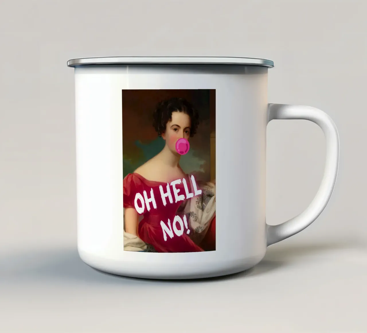 "Oh Hell No!" - Pop Art, Remix classico, Umoristico, Ribelle tazza in smalto da NorwesClub
