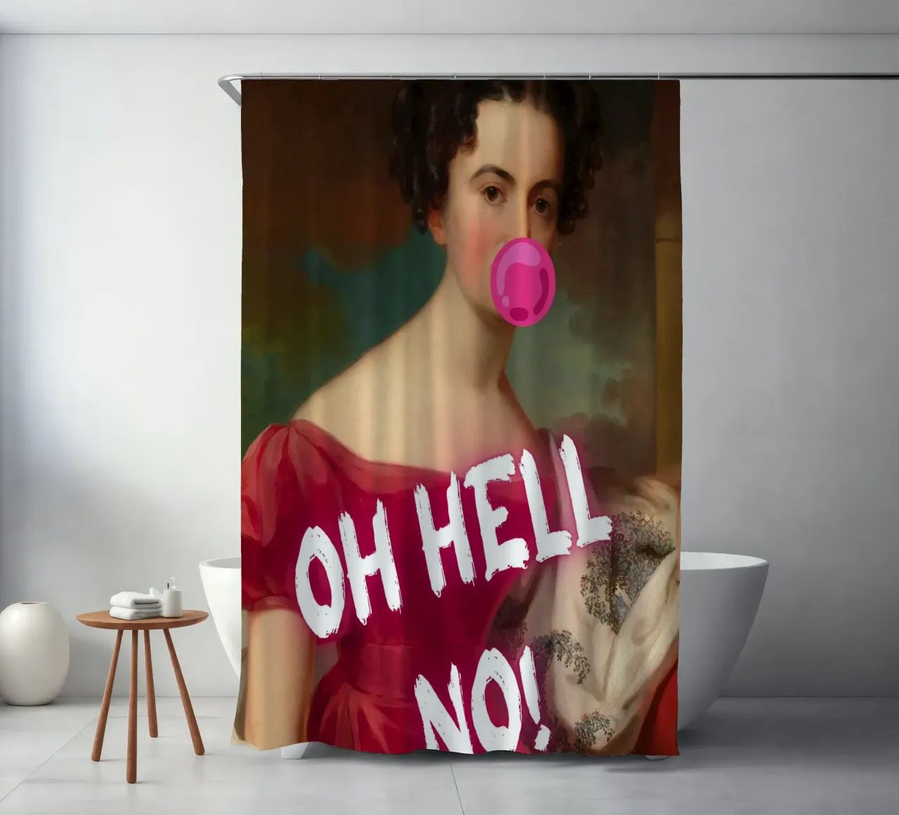 "Oh Hell No!" - Pop Art, Remix classico, Umoristico, Ribelle tenda da doccia da NorwesClub