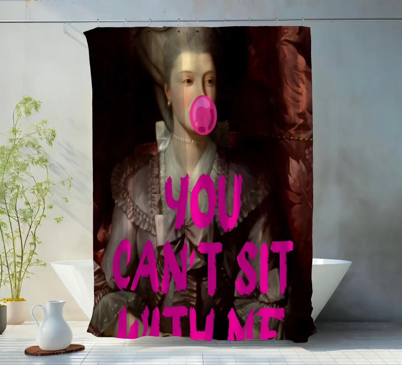 "Can't Sit With Me" - Pop Art, Remix classico, Meme Culture, tenda da doccia da NorwesClub