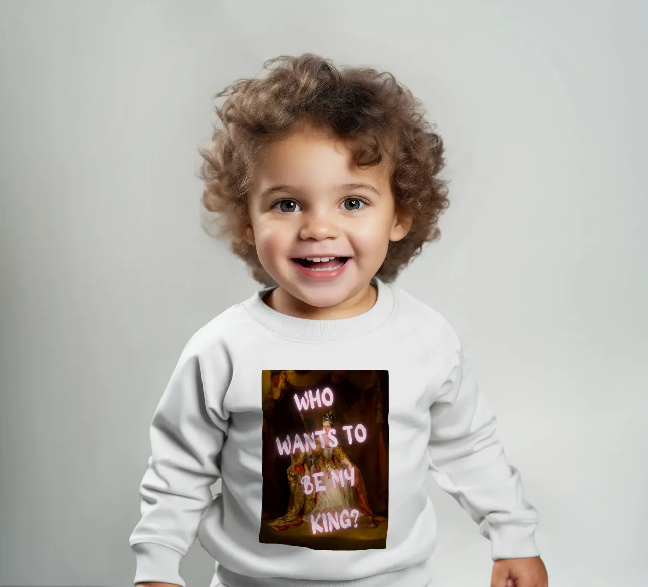 "¿Quiere mi rey?" - Mokaky, Pop Art, Realeza, Empoderamiento, Hu sudadera de bebé de NorwesClub