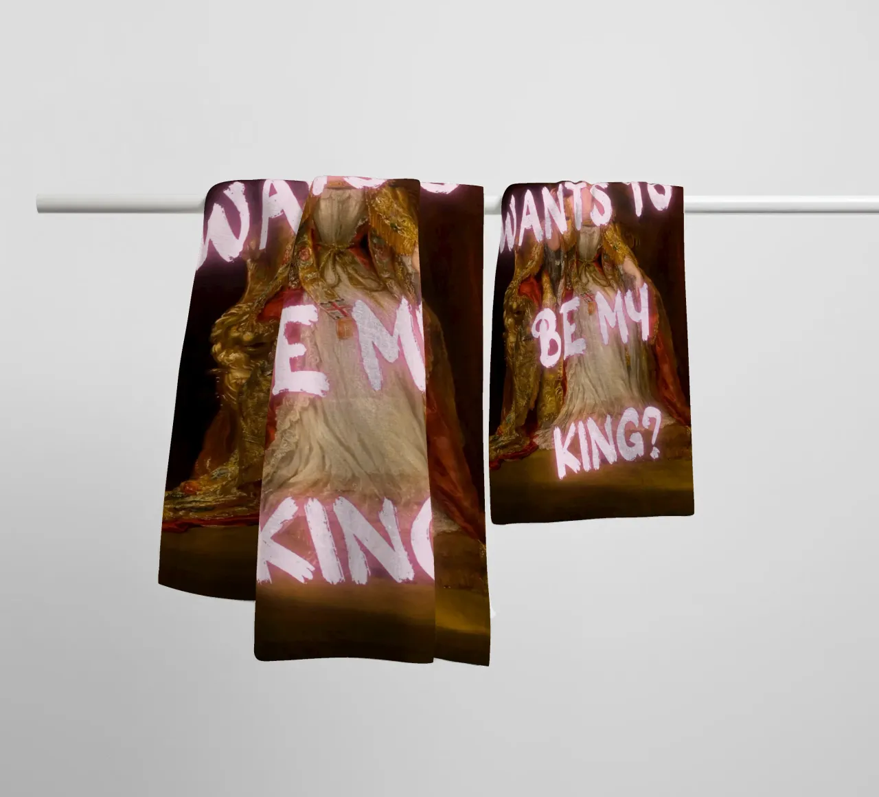 "¿Quiere mi rey?" - Mokaky, Pop Art, Realeza, Empoderamiento, Hu toalla de baño de NorwesClub