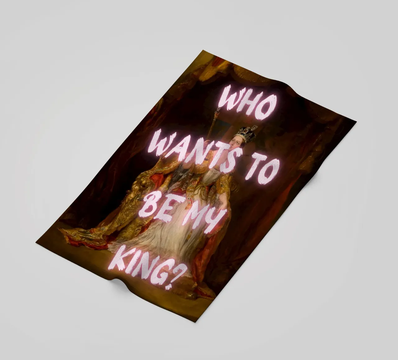 "¿Quiere mi rey?" - Mokaky, Pop Art, Realeza, Empoderamiento, Hu toalla de playa de NorwesClub