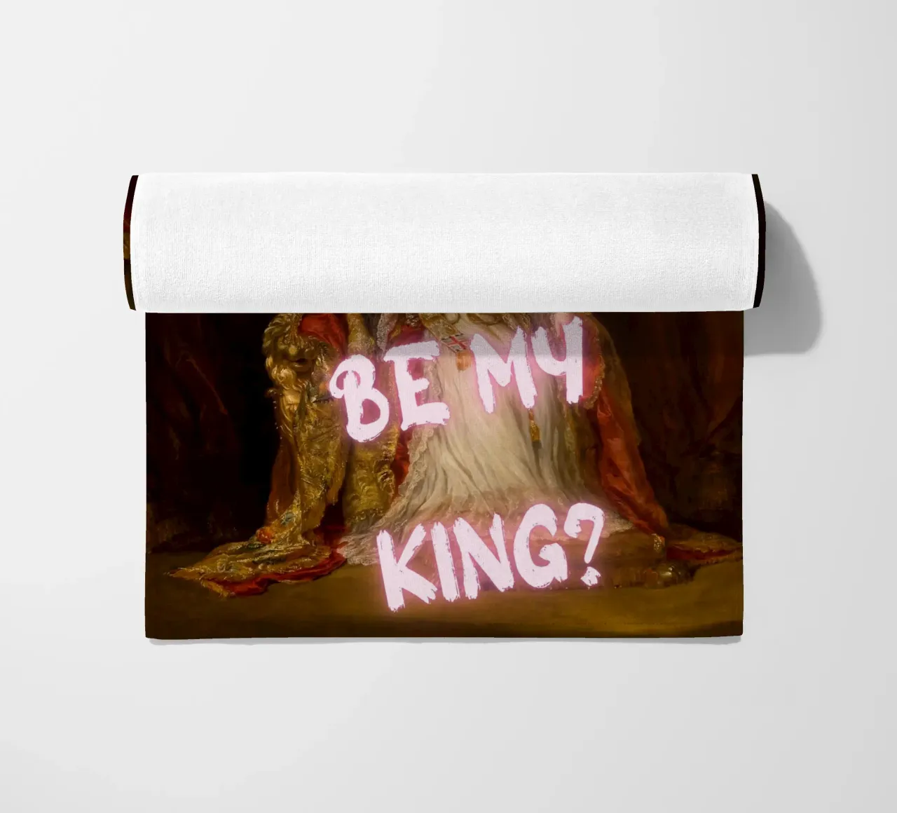 "¿Quiere mi rey?" - Mokaky, Pop Art, Realeza, Empoderamiento, Hu toalla de playa de NorwesClub