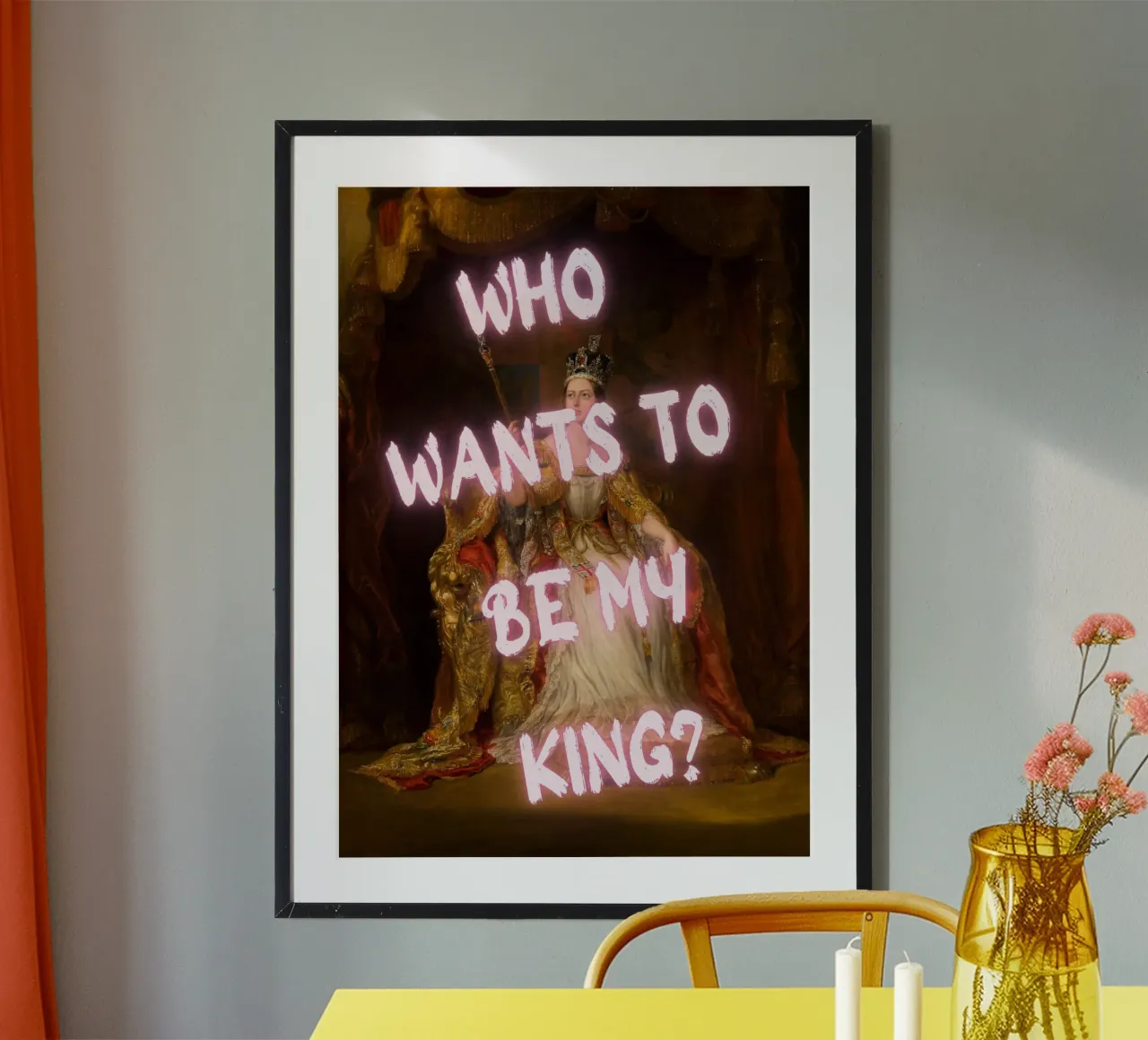"¿Quiere mi rey?" - Mokaky, Pop Art, Realeza, Empoderamiento, Hu hahnemühle de NorwesClub