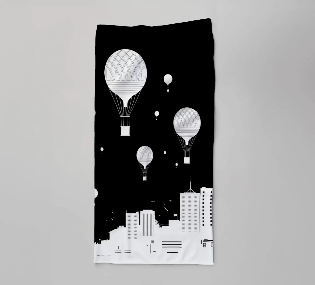 Balloons And The City asciugamano da bagno da Balazs Solti
