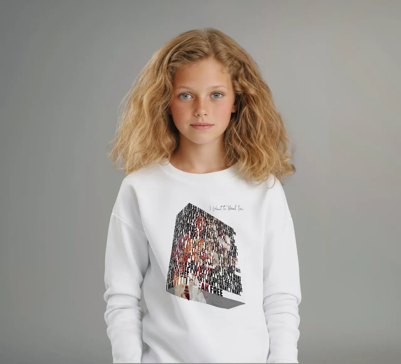 I Want to Break Free (Lyrics Book) kids sweatshirt by Gunawan Rb