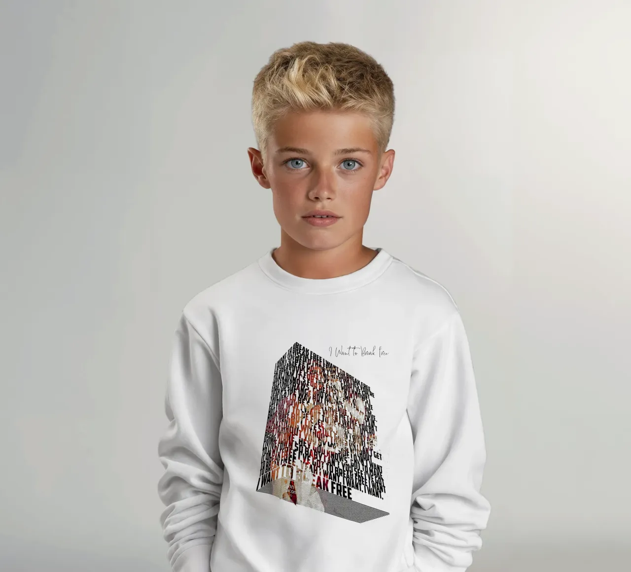 I Want to Break Free (Lyrics Book) kids sweatshirt by Gunawan Rb