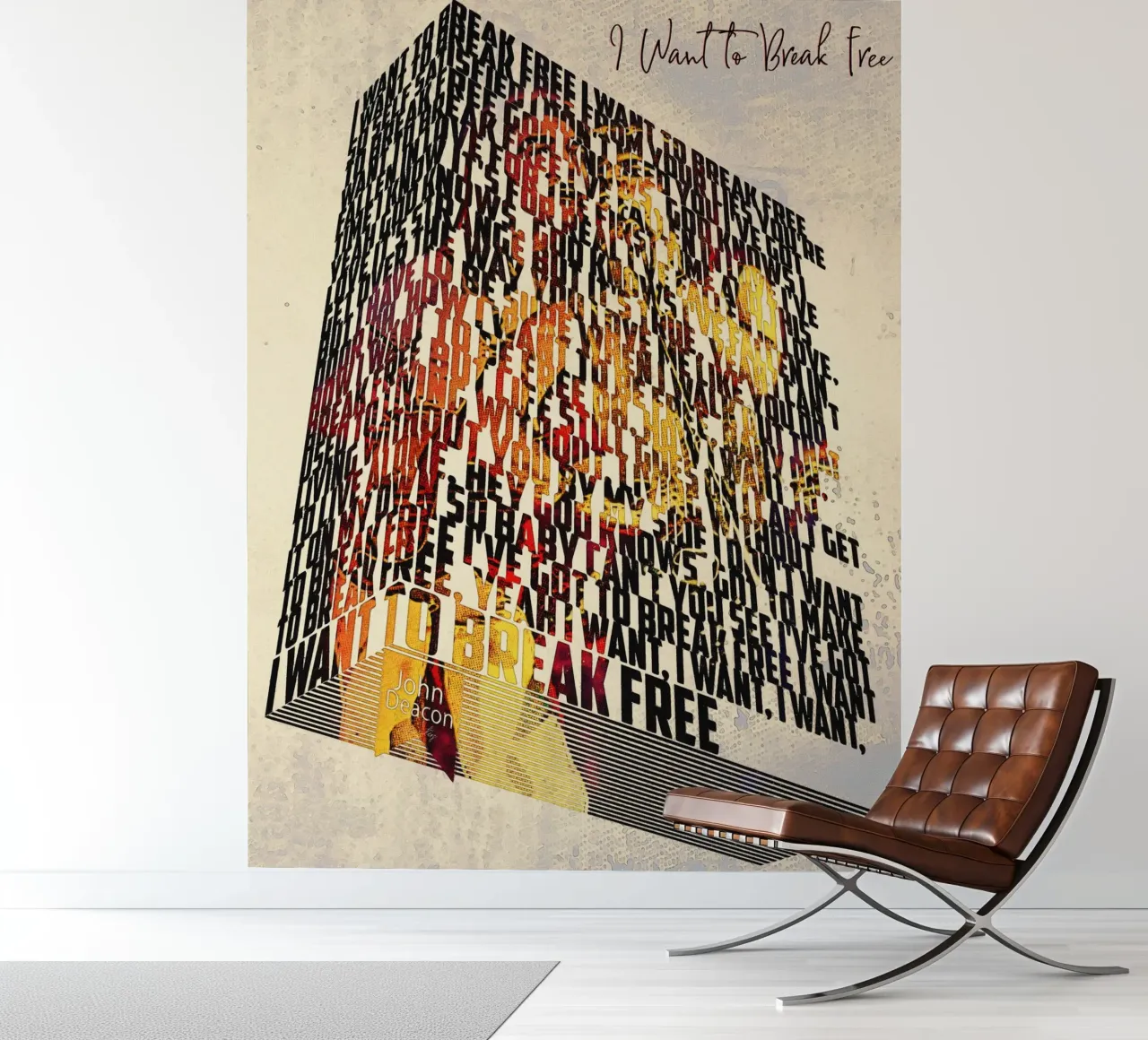 I Want to Break Free (Libro de letras) papel para pared de Gunawan Rb