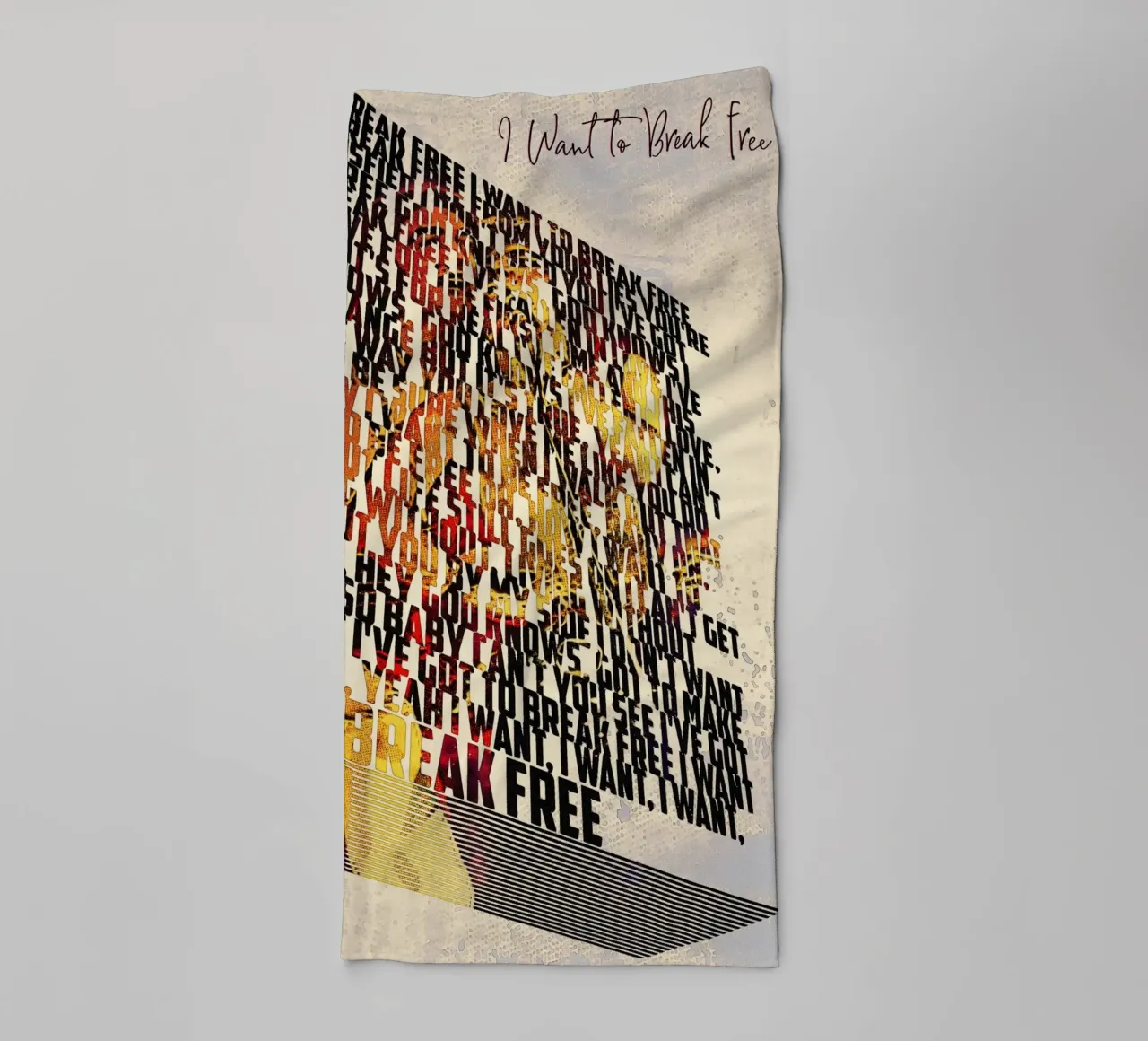I Want to Break Free (Textbuch) Handtuch von Gunawan Rb