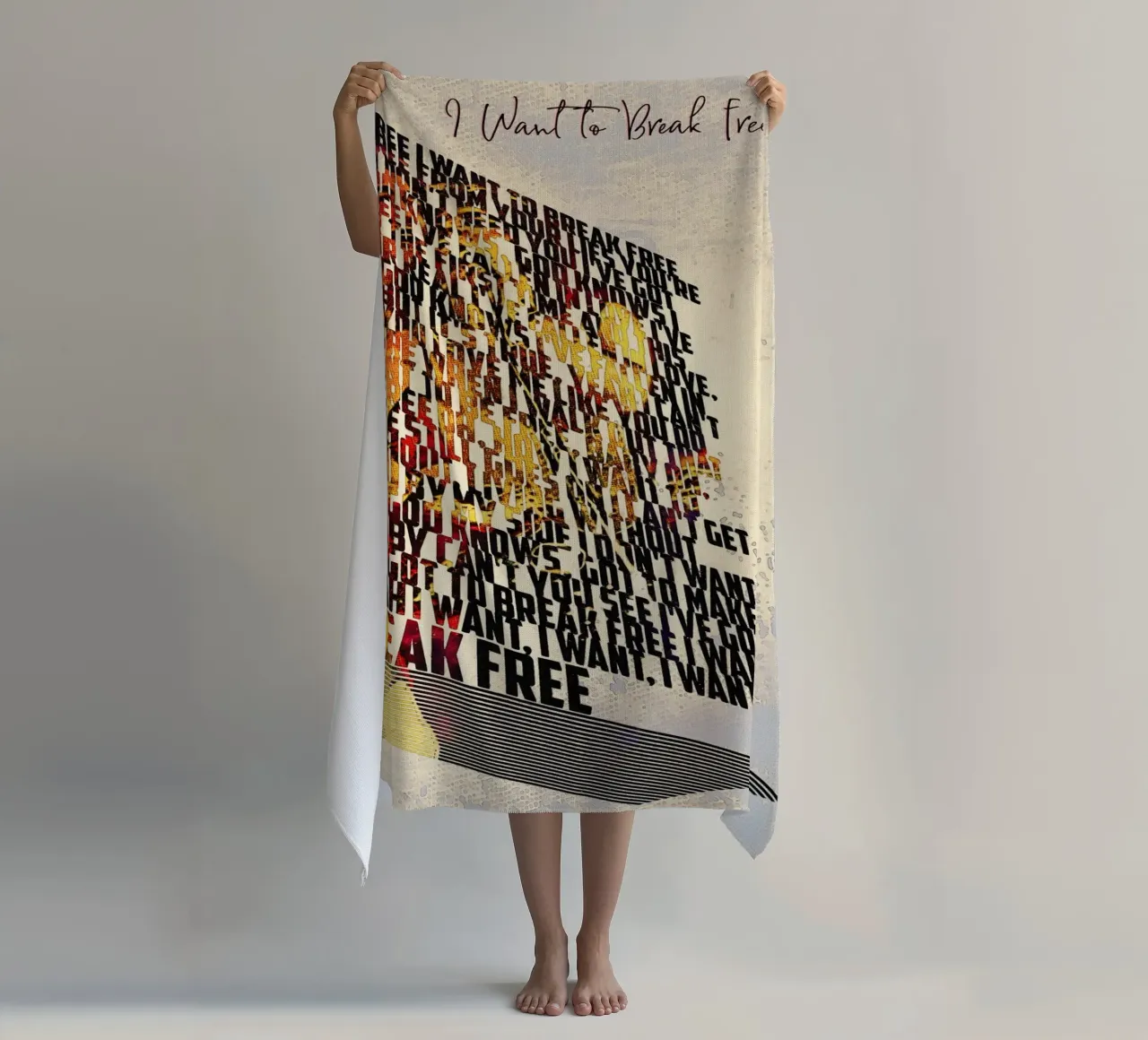 I Want to Break Free (Lyrics Book) beach towel by Gunawan Rb