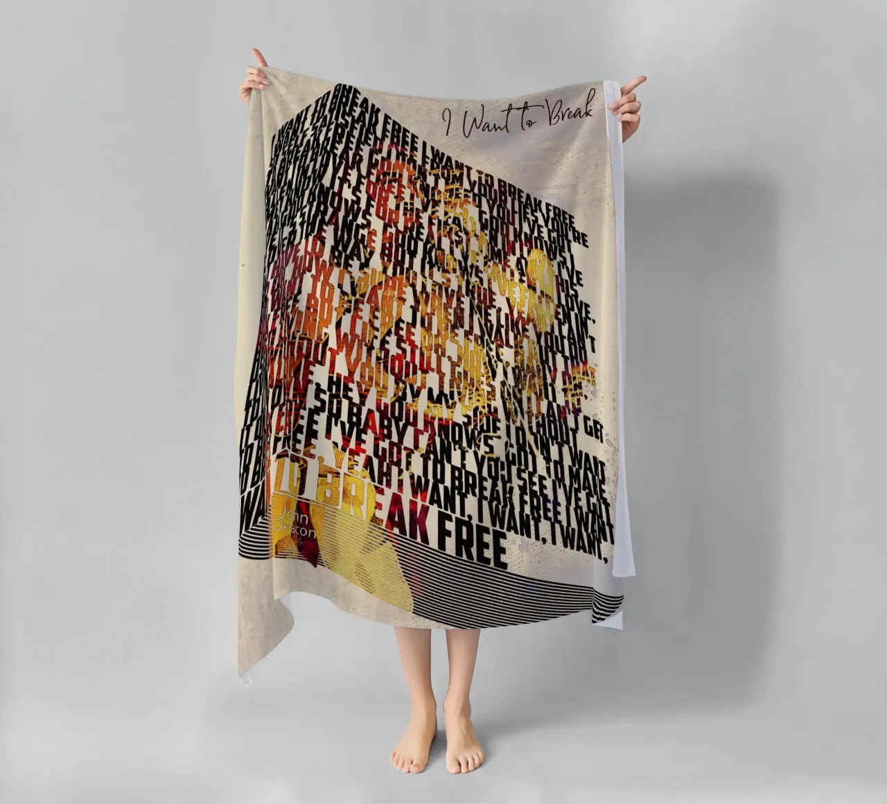 I Want to Break Free (Lyrics Book) beach towel by Gunawan Rb