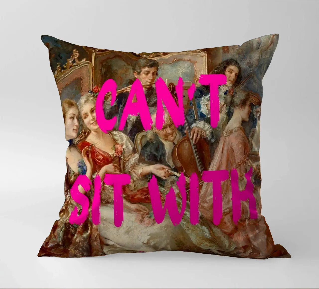 "Can't Sit With Us" - Pop Art, Rococo Remix, Meme Culture, P cuscino da NorwesClub
