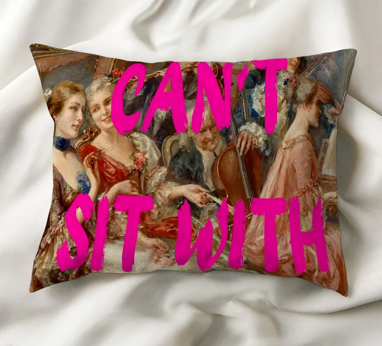 "Can't Sit With Us" - Pop Art, Rococo Remix, Meme Culture, P cuscino da NorwesClub